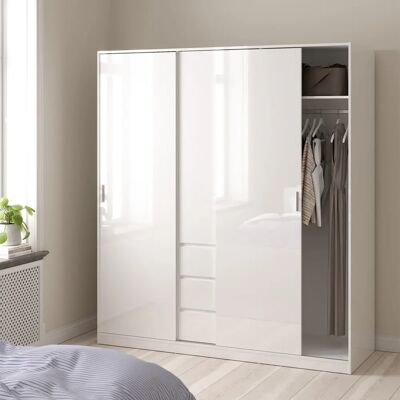 Furniture To Go Naia Kleiderschrank - Schiebetüren, 1 Tür, 3 Schubladen Furniture To Go Naia Kleiderschrank - Schiebetüren, 1 Tür, 3 Schubladen