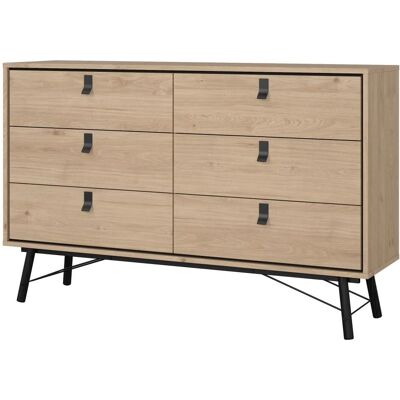 Ry Marque Commode Double - 6 Tiroirs - Chêne Hickory Jackson - Publicité Ry Marque Commode Double - 6 Tiroirs - Chêne Hickory Jackson - Publicité