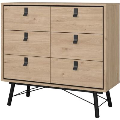 Ry Jackson Hickory Oak Commode - 6 tiroirs - Publicité Ry Jackson Hickory Oak Commode - 6 tiroirs - Publicité