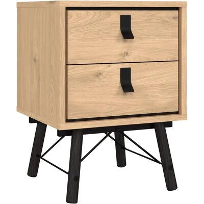 andas Nordic Nachttisch - 2 Schubladen - Jackson Hickory Oak andas Nordic Nachttisch - 2 Schubladen - Jackson Hickory Oak