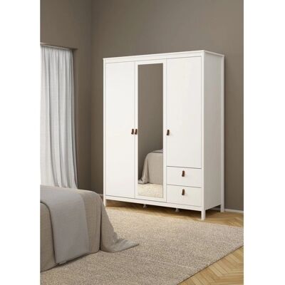 Furniture To Go Madrid Weiß Kleiderschrank - 2 Türen, Spiegel, Schubladen Furniture To Go Madrid Weiß Kleiderschrank - 2 Türen, Spiegel, Schubladen