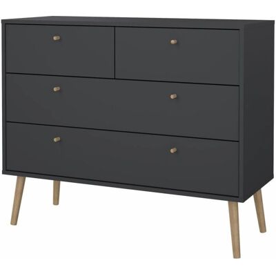 HOME AFFAIRE Bodo - 4-Schubladen Grau Sideboard - Sideboard HOME AFFAIRE Bodo - 4-Schubladen Grau Sideboard - Sideboard