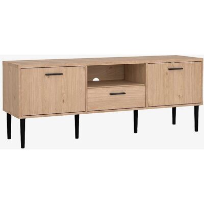 Homeroom Braune TV-Schrank mit 2 Türen & 1 Schublade - TV-Möbel Homeroom Braune TV-Schrank mit 2 Türen & 1 Schublade - TV-Möbel