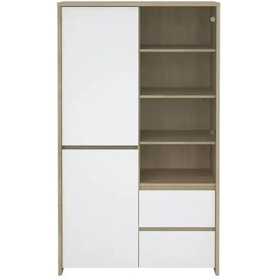 INOSIGN Next Vitrine - Glastür, 3 Regale, Weiß & Hickory, 170cm INOSIGN Next Vitrine - Glastür, 3 Regale, Weiß & Hickory, 170cm