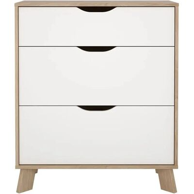 Ebuy24 - Ikast - Eike-dekor - Hvit overflate - Kommode Ebuy24 - Ikast - Eike-dekor - Hvit overflate - Kommode