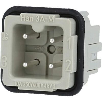 Harting HAN A 3-polige Schraubklemme - Elektrischer Stecker Harting HAN A 3-polige Schraubklemme - Elektrischer Stecker