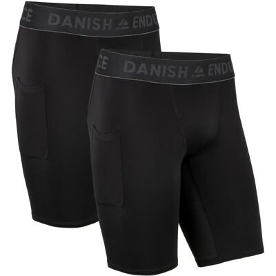 Danish Endurance Shorts de compression pour hommes 2 pièces - Noir - Publicité Danish Endurance Shorts de compression pour hommes 2 pièces - Noir - Publicité
