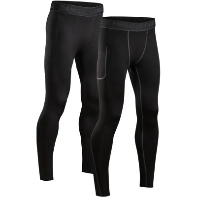 Danish Endurance Mens Compression Long 2 Pack Tights - Supportive, Moisture-Wicking, Flexible Danish Endurance Mens Compression Long 2 Pack Tights - Supportive, Moisture-Wicking, Flexible