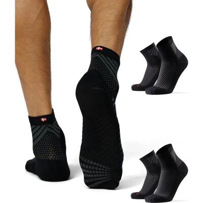 Danish Endurance - Pack de 2 chaussettes de course - Noir - Sport - Publicité Danish Endurance - Pack de 2 chaussettes de course - Noir - Sport - Publicité