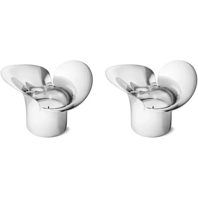 Georg Jensen Bloom Botanica Tealight Holders - Set of 2 Georg Jensen Bloom Botanica Tealight Holders - Set of 2