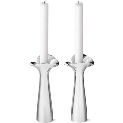 Georg Jensen Bloom Botanica Candleholder Set of 2 Silver - Candleholder Set Georg Jensen Bloom Botanica Candleholder Set of 2 Silver - Candleholder Set