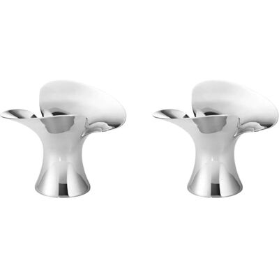 Georg Jensen Silver Bloom Candle Holder Set - Stainless Steel - Unisex Georg Jensen Silver Bloom Candle Holder Set - Stainless Steel - Unisex