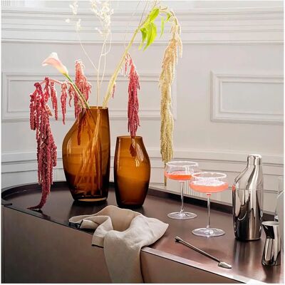 Georg Jensen Sky Vase - Transparent Bernsteinfarben Klein Georg Jensen Sky Vase - Transparent Bernsteinfarben Klein