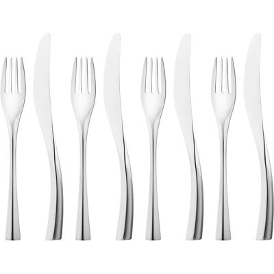 Georg Jensen - Cobra Lunchbesteck - Wellen Design - 8 Stück - Silber Georg Jensen - Cobra Lunchbesteck - Wellen Design - 8 Stück - Silber