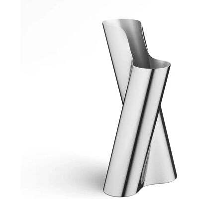 Georg Jensen Lituus Stainless Steel Floor Vase - Modern Sculpture, 50cm Georg Jensen Lituus Stainless Steel Floor Vase - Modern Sculpture, 50cm