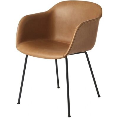 Chaise Fiber Muuto - Cuir cognac - Salle à manger & Bureau - Publicité Chaise Fiber Muuto - Cuir cognac - Salle à manger & Bureau - Publicité