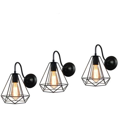 AXHUP Wandlampe, Vintage Diamantkäfig E27 für Wohnzimmer AXHUP Wandlampe, Vintage Diamantkäfig E27 für Wohnzimmer
