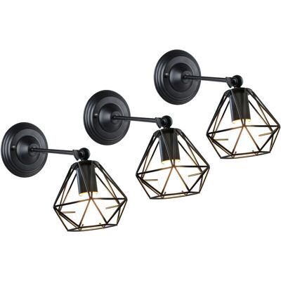 Lampada da Parete Vintage Gabbia di Diamanti - Compatibile E27 - 16cm Lampada da Parete Vintage Gabbia di Diamanti - Compatibile E27 - 16cm
