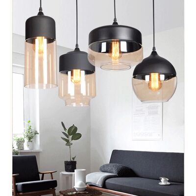 AXHUP Set di 4 Lampade a Sospensione in Vetro - Lampada da Soffitto Moderna AXHUP Set di 4 Lampade a Sospensione in Vetro - Lampada da Soffitto Moderna