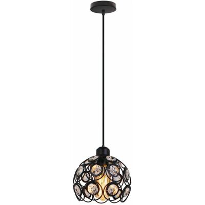 AXHUP - Crystal Ceiling Light - Ø20cm - Black - Ceiling Lamp AXHUP - Crystal Ceiling Light - Ø20cm - Black - Ceiling Lamp