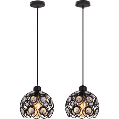 AXHUP 2X Pendant Light in Crystal - Modern Ceiling Lamp - E27 AXHUP 2X Pendant Light in Crystal - Modern Ceiling Lamp - E27