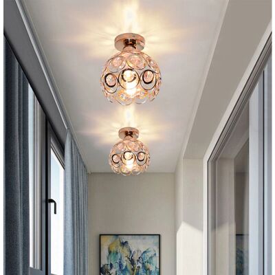 AXHUP Rose Gold Modern Crystal Ceiling Lamp - 2 Pieces - Ø20cm AXHUP Rose Gold Modern Crystal Ceiling Lamp - 2 Pieces - Ø20cm