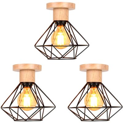 Axhup 3 Pack Vintage Industrial Ceiling Lamp - Ceiling Light Fixture Axhup 3 Pack Vintage Industrial Ceiling Lamp - Ceiling Light Fixture
