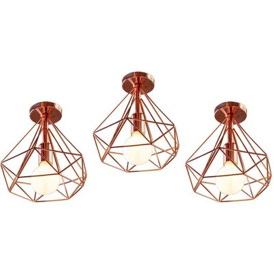 AXHUP Vintage Deckenleuchte - 3 Stück - Ø25cm Rose Gold Industriestil AXHUP Vintage Deckenleuchte - 3 Stück - Ø25cm Rose Gold Industriestil