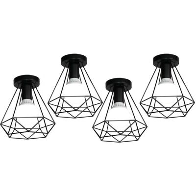 AXHUP Deckenleuchte - Vintage Industriell Schwarz - Deckenlampe 20cm AXHUP Deckenleuchte - Vintage Industriell Schwarz - Deckenlampe 20cm