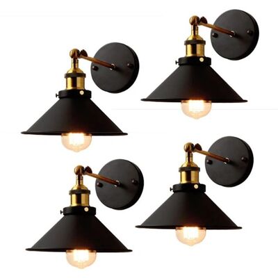 AXHUP Vintage Industrial Wall Lamp Set - E27 4 Pieces AXHUP Vintage Industrial Wall Lamp Set - E27 4 Pieces