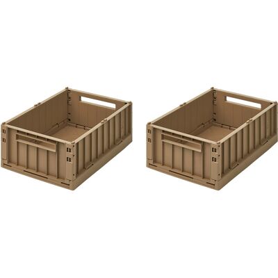 Liewood Weston S Petite Boîte de Rangement - Lot de 2 - Beige Liewood Weston S Petite Boîte de Rangement - Lot de 2 - Beige