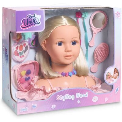 Real UniQ - Styling Head With Hair Accessories And Cosmetic Case Real UniQ - Styling Head With Hair Accessories And Cosmetic Case