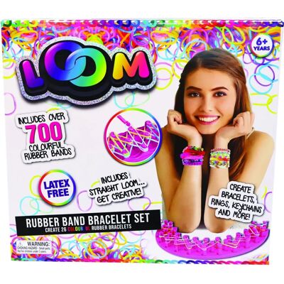 Linex Looms - set med 700 loom-stationer - 1800 elastiska gummiband - Loom Bands Kit Linex Looms - set med 700 loom-stationer - 1800 elastiska gummiband - Loom Bands Kit