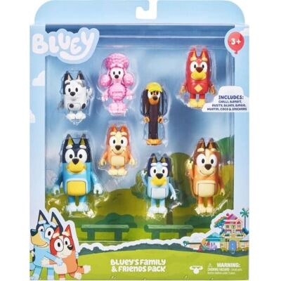 Bluey Figuren Set - 8 Figuren, Beweglich & Haltbar Bluey Figuren Set - 8 Figuren, Beweglich & Haltbar