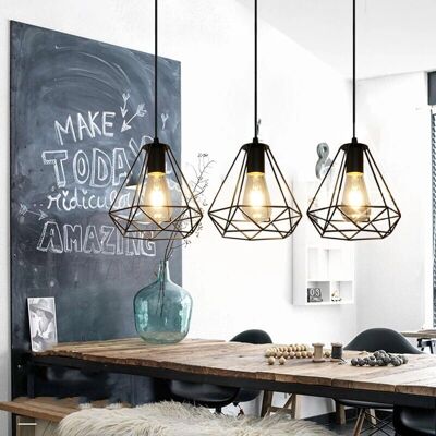 AXHUP Vintage Industrial Pendant Light - 3 E27 Bulbs AXHUP Vintage Industrial Pendant Light - 3 E27 Bulbs