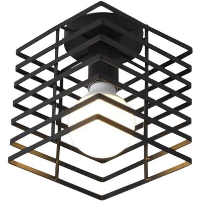 AXHUP - Ø22cm Gabbia Quadrata Nero - Ceiling Light AXHUP - Ø22cm Gabbia Quadrata Nero - Ceiling Light