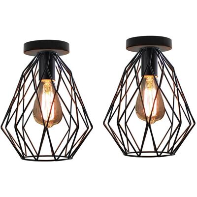 AXHUP Industrial Ceiling Lamp - E27 Black Vintage Lighting AXHUP Industrial Ceiling Lamp - E27 Black Vintage Lighting