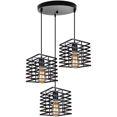AXHUP Vintage Industrial 3-Light Metal Pendant Lamp - Pendant Light AXHUP Vintage Industrial 3-Light Metal Pendant Lamp - Pendant Light