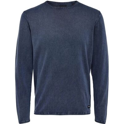 ONLY & SONS Herre Slim Fit Casual Blå Trøje - Trøje ONLY & SONS Herre Slim Fit Casual Blå Trøje - Trøje