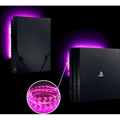 Lumière LED rose Floating Grip - Bande lumineuse murale 500 mm - Accessoire gaming Lumière LED rose Floating Grip - Bande lumineuse murale 500 mm - Accessoire gaming