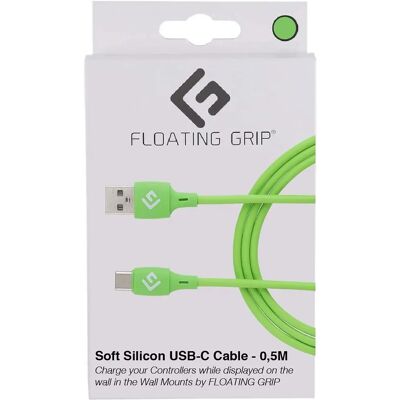 Floating Grip 0,5M Silikon USB-C Kabel - Grön - USB Kabel Floating Grip 0,5M Silikon USB-C Kabel - Grön - USB Kabel