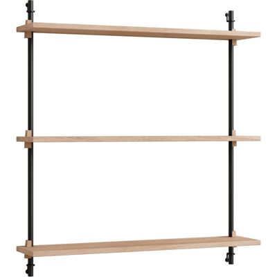 Moebe Vegghyller 85x85 cm - Eik/Svart - Modulært Hyllesystem Moebe Vegghyller 85x85 cm - Eik/Svart - Modulært Hyllesystem