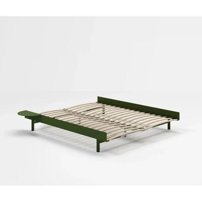 Lits MOEBE extensible avec table de chevet - 179x160cm - Vert pin - Publicité Lits MOEBE extensible avec table de chevet - 179x160cm - Vert pin - Publicité