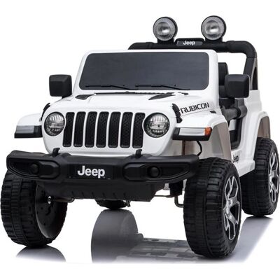 Jeep Wrangler Rubicon 12V Elektroauto - 4x4, Weiß - Auto Jeep Wrangler Rubicon 12V Elektroauto - 4x4, Weiß - Auto