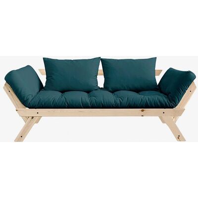 Karup Design - Canapé convertible ajustable Bebop - Pin massif naturel, Bleu 75x200 + Coussins - Publicité Karup Design - Canapé convertible ajustable Bebop - Pin massif naturel, Bleu 75x200 + Coussins - Publicité