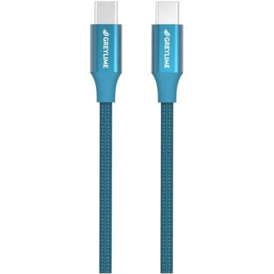 GreyLime Blå 60W USB-C til USB-C Kabel - 1m - USB Kabel GreyLime Blå 60W USB-C til USB-C Kabel - 1m - USB Kabel