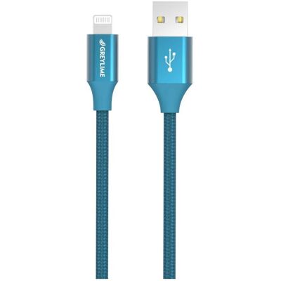 GreyLime Model - Flettet USB-A til Lightning Kabel - 2m GreyLime Model - Flettet USB-A til Lightning Kabel - 2m