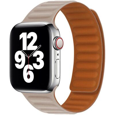 Lippa Apple Watch - Beige Magnetisk Læderrem - 42/44/SE/45/46/49mm Lippa Apple Watch - Beige Magnetisk Læderrem - 42/44/SE/45/46/49mm