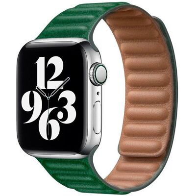 Lippa Magnetisk Læderrem til Apple Watch - Mørkegrøn - Rem Lippa Magnetisk Læderrem til Apple Watch - Mørkegrøn - Rem