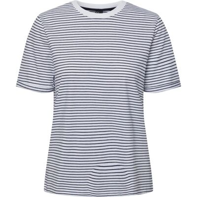 Pieces Pcria Ss Fold Up T-Shirt Streifen Noos B - T-Shirt - Weiß - Medium Pieces Pcria Ss Fold Up T-Shirt Streifen Noos B - T-Shirt - Weiß - Medium